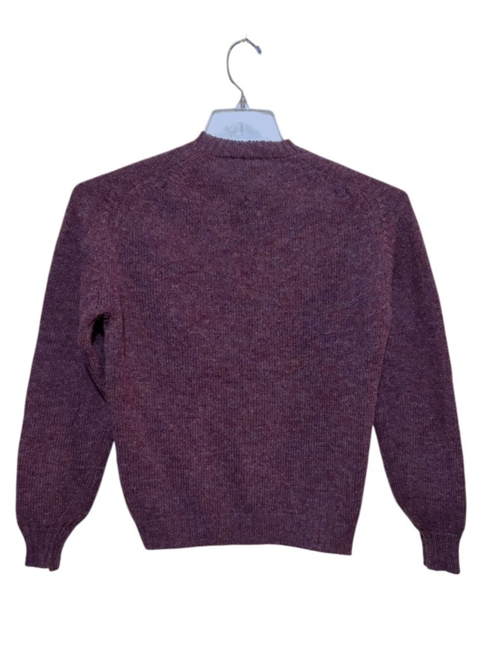 Vintage Scottish Shetland Wool Sweater M Marled Plum Archie Brown 100% Wool - Picture 2 of 3